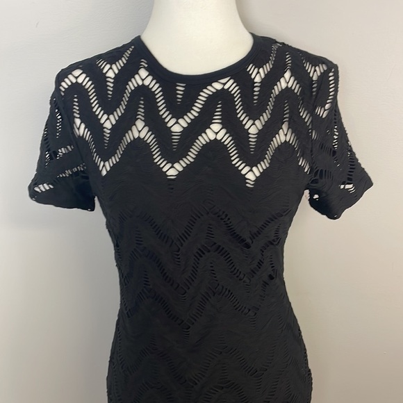 Twenty Black Short Sleeve Midi Dress Sz Sm - Picture 2 of 4